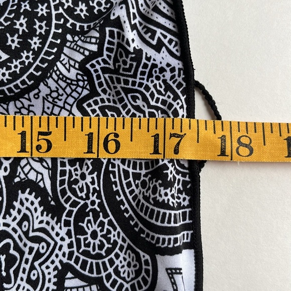 Perceptions New York Maxi Dress Fit & Flare Sz L Black & White Floral Paisley.. - Picture 9 of 10